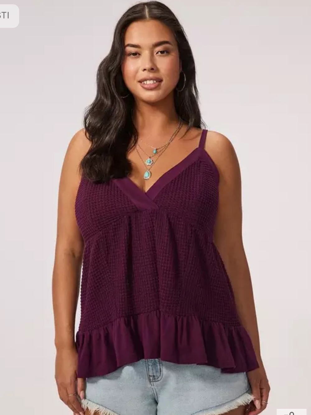 PLUS SIZE WAFFLE TANK